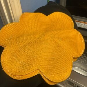Elegant Yellow Flower-Shaped placemats .  (2)